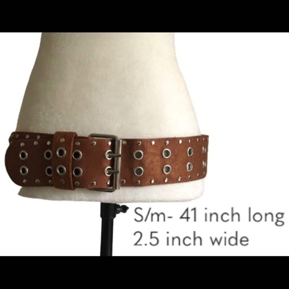 Brown suede belt
